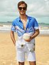 Square Neck Cotton-Blend Abstract Shirts & Tops