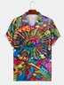 Printed Ombre Shirt Collar Shirts & Tops